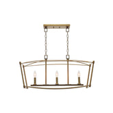 Eminent 3-Light Brushed Gold Linear Chandelier - Like New